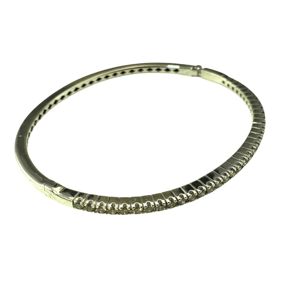 18 Karat White Gold Champagne Diamond Bangle Bracelet #20789 - Picture 3 of 8